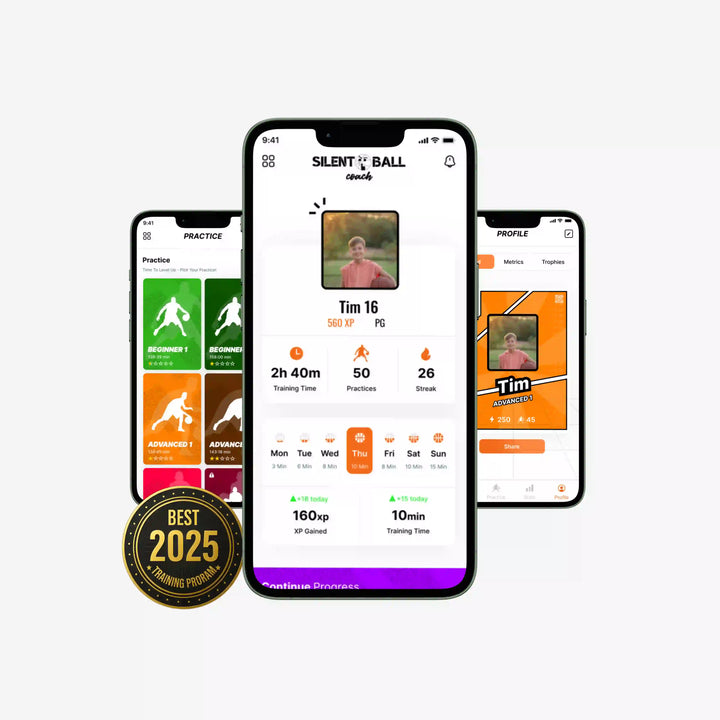 Three smartphone screens displaying the Silent Ball app with a 'Best of 2025' badge.