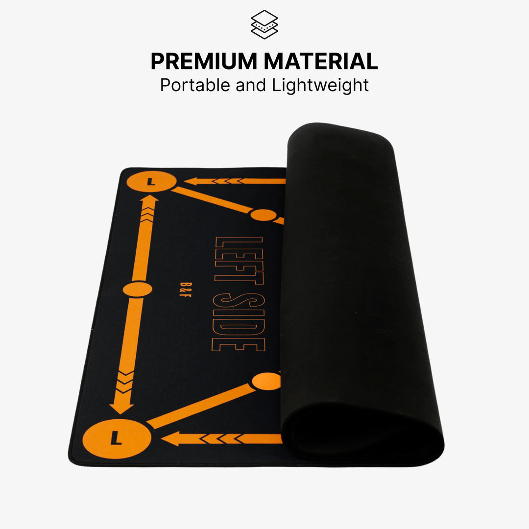 A product image of the SilentBall training mat, highlighting its premium material construction designed for durability, comfort, and optimal performance during basketball training