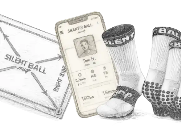 Entire SilentBall Academy Training System with App, Training Mat, Grip Socks