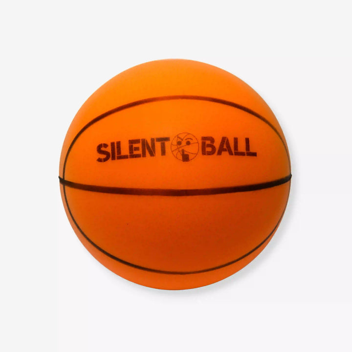 Orange basketball with 'Silent Ball' text on a white background